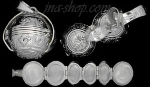 Sterling Silver Aztec Sun Calendar 6-Picture Photo Ball Locket Pendant