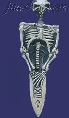 Sterling Silver Skeleton Knife Charm Pendant