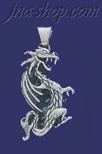 Sterling Silver Winged Dragon Charm Pendant