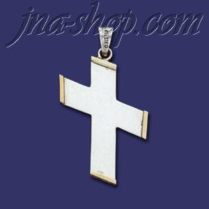 Sterling Silver Two-Tone Twisted Cross Charm Pendant