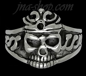 Sterling Silver Skull w/Crown Ring sz 7