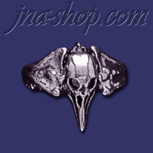 Sterling Silver Crow Skull Ring sz 8