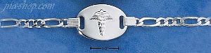 Sterling Silver ITALIAN 7" SMALL OVAL PLATE FIGARO MEDICAL ID BR