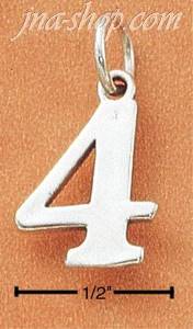 Sterling Silver NUMBER "4" CHARM