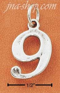 Sterling Silver NUMBER "9" CHARM