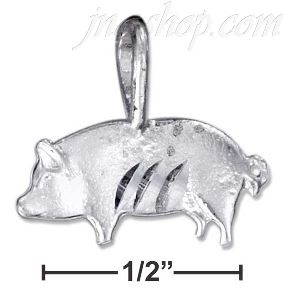Sterling Silver FLAT PIG CHARM