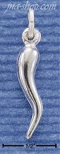 Sterling Silver LARGE ITALIAN HORN CHARM (APPROX 1.5")