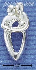Sterling Silver COUPLE W/ ONE BABY PENDANT