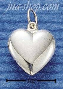 Sterling Silver DAINTY PUFF HEART CHARM