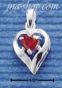 Sterling Silver JANUARY CZ HEART CHARM
