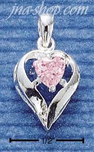 Sterling Silver OCTOBER CZ HEART CHARM
