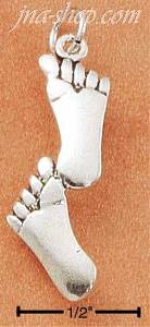 Sterling Silver TWO FOOTPRINTS CHARM