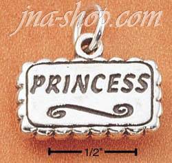 Sterling Silver "PRINCESS" ON PLAQUE CHARM
