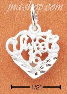Sterling Silver SMALL "SWEET 16" IN HEART CHARM