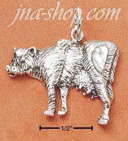 Sterling Silver ANTIQUED COW CHARM