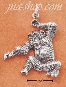 Sterling Silver ANTIQUED CHIMPANZEE CHARM