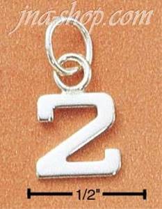 Sterling Silver FINE LINED "2" CHARM