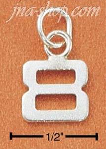 Sterling Silver FINE LINED "8" CHARM