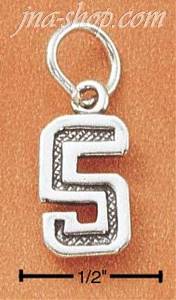 Sterling Silver JERSEY #5 CHARM