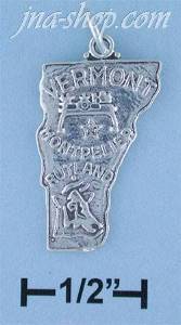 Sterling Silver VERMONT STATE CHARM
