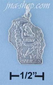 Sterling Silver WISCONSIN STATE CHARM