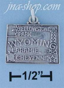 Sterling Silver WYOMING STATE CHARM