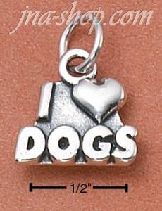 Sterling Silver "I HEART DOGS" CHARM
