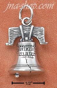 Sterling Silver LIBERTY BELL CHARM (HOLLOW BACK)