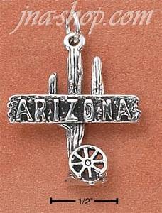 Sterling Silver "ARIZONA" WITH CACTUS CHARM