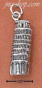 Sterling Silver LEANING TOWER OF PISA CHARM (HOLLOW BACK)
