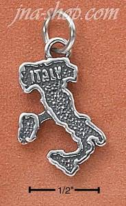 Sterling Silver "ITALY" MAP CHARM