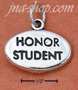 Sterling Silver "HONOR STUDENT" OVAL CHARM