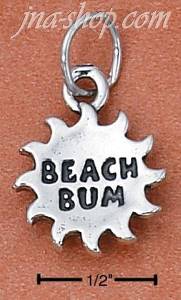 Sterling Silver SUN WITH "BEACH BUM" CHARM
