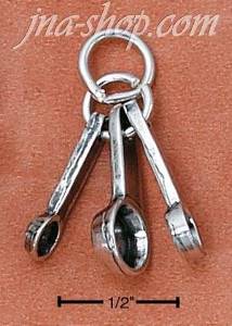 Sterling Silver THREE MEASURING SPOONS CHARM