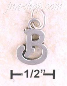 Sterling Silver "B" SCROLLED CHARM