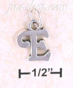 Sterling Silver "E" SCROLLED CHARM