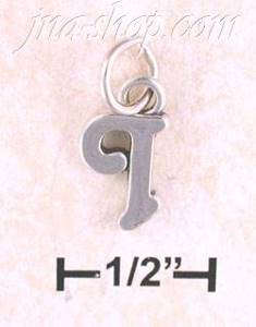 Sterling Silver "I" SCROLLED CHARM