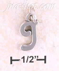 Sterling Silver "J" SCROLLED CHARM