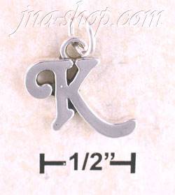 Sterling Silver "K" SCROLLED CHARM
