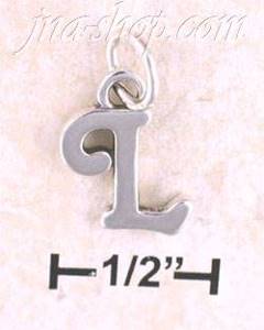Sterling Silver "L" SCROLLED CHARM