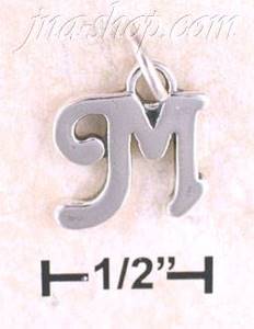 Sterling Silver "M" SCROLLED CHARM