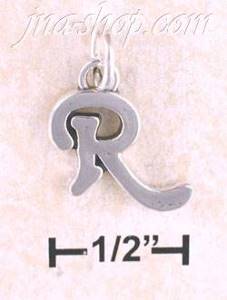 Sterling Silver "R" SCROLLED CHARM