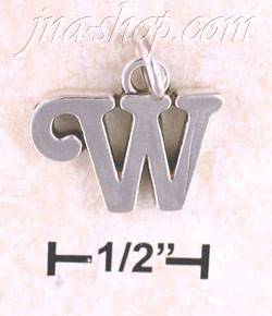 Sterling Silver "W" SCROLLED CHARM