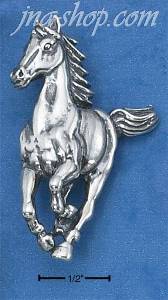 Sterling Silver ANTIQUED RUNNING HORSE PENDANT