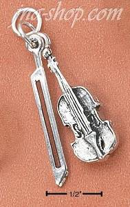 Sterling Silver VIOLIN/CELLO AND BOW CHARM