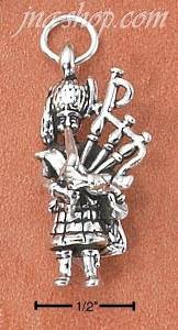 Sterling Silver BAGPIPE PLAYER WITH INSTRUMENT