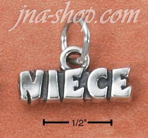 Sterling Silver ANTIQUED "NIECE" CHARM