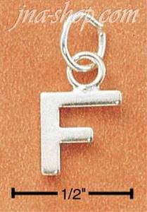 Sterling Silver FINE LINED "F" CHARM