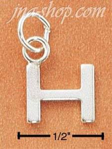 Sterling Silver FINE LINED "H" CHARM