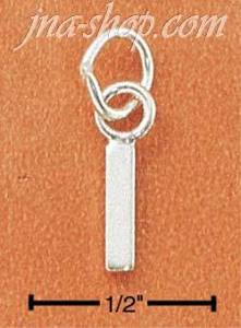 Sterling Silver FINE LINED "I" CHARM